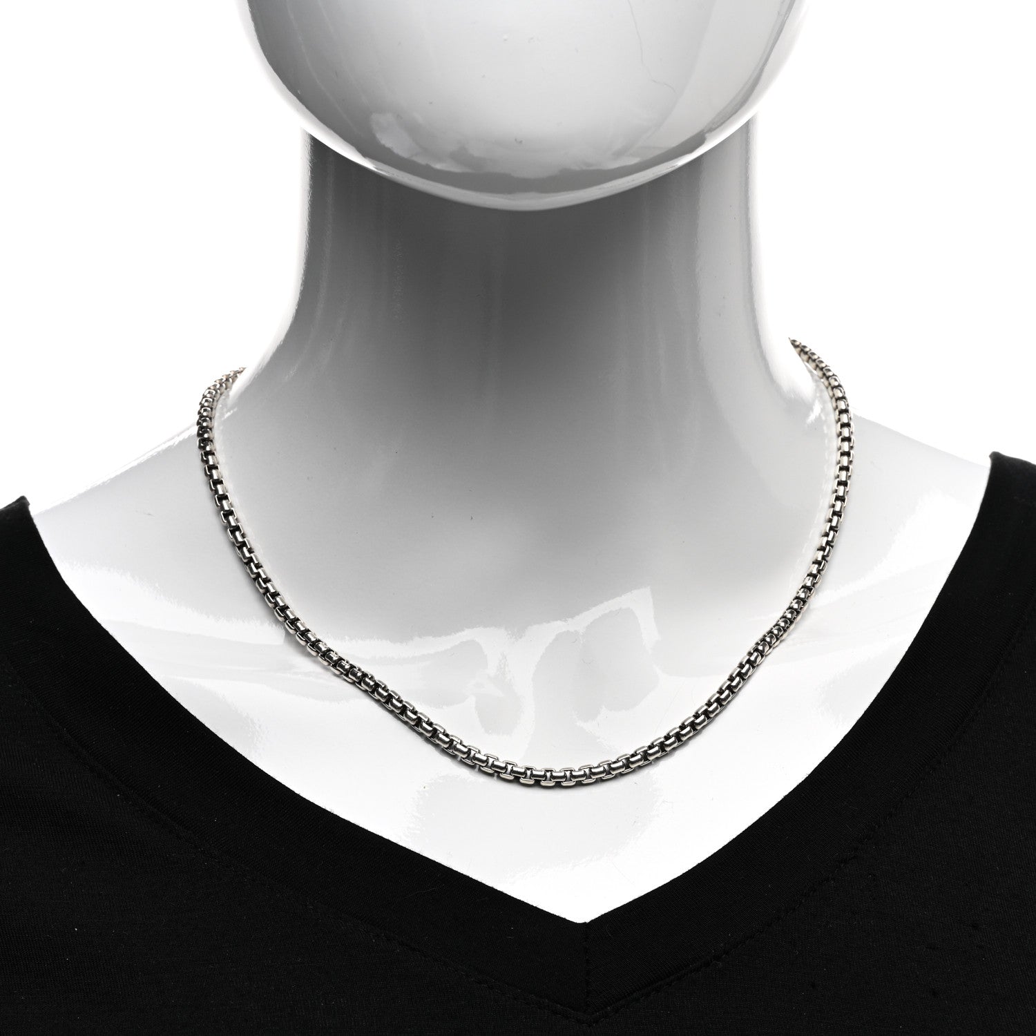 David Yurman Sterling Silver 14K Yellow Gold 3.6mm Box Chain Necklace 18" 2 of 4