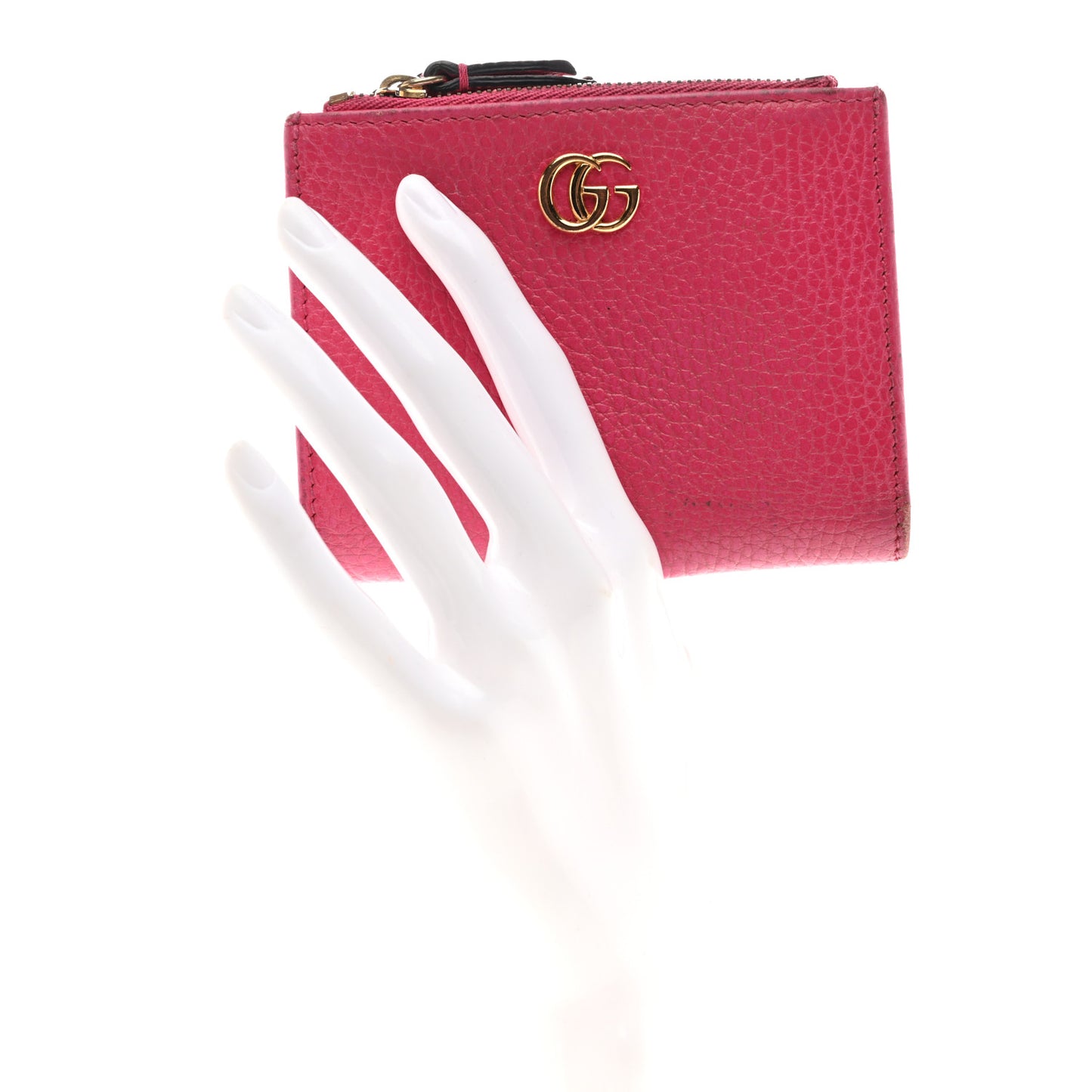Dollar Calfskin GG Marmont Compact Wallet Box Pink