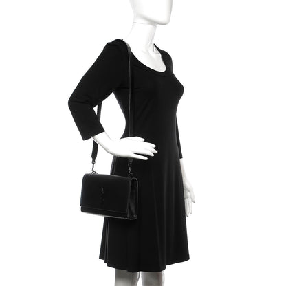 Saint Laurent Grain De Poudre Medium Classic Monogram Kate Double Handle Satchel Black 2 of 9