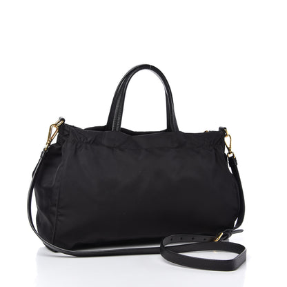 Prada Tessuto Nylon Saffiano Tote Black 3 of 13
