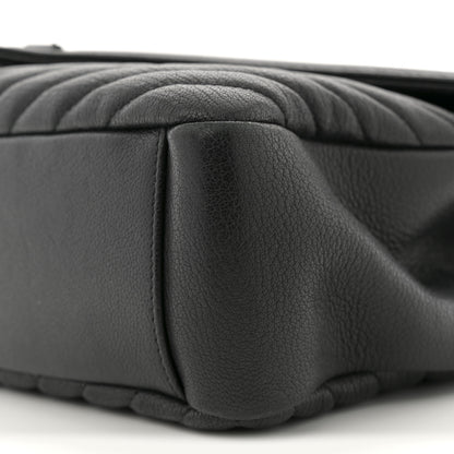 Saint Laurent Sheepskin Matelasse Chevron Monogram Monochrome Large College Satchel Black 10 of 12