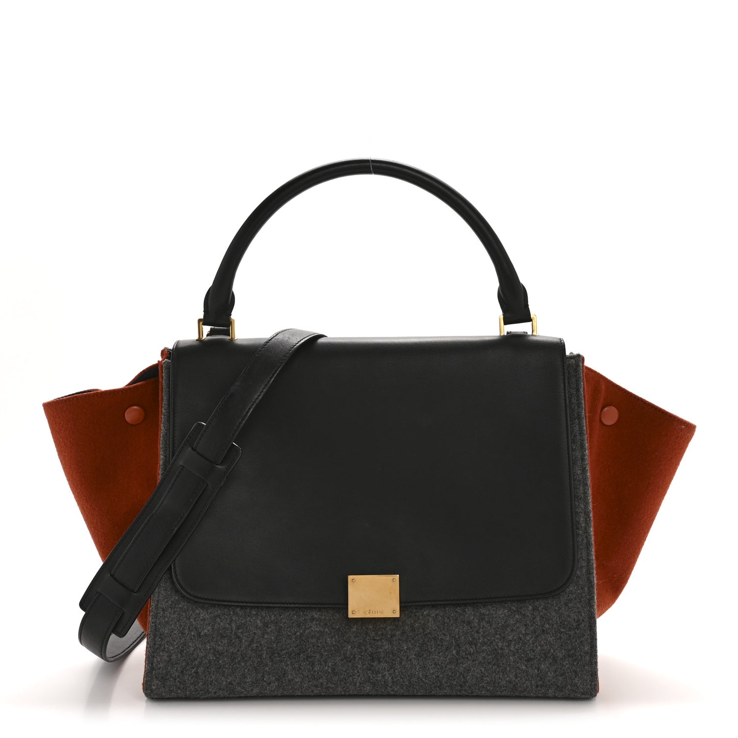 Felt Smooth Calfskin Tri-color Medium Trapeze Brick