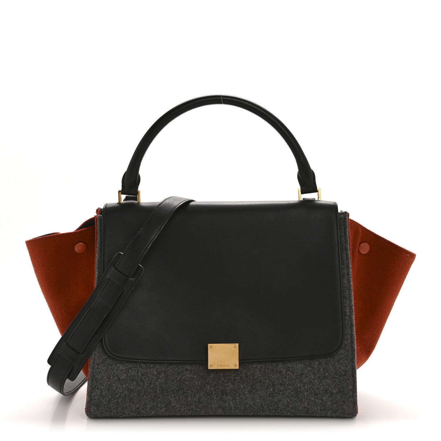 Celine Felt Smooth Calfskin Tri-color Medium Trapeze Brick 1 of 12