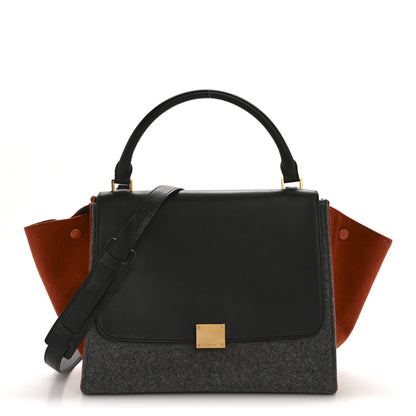 Celine Felt Smooth Calfskin Tri-color Medium Trapeze Brick 1 of 12