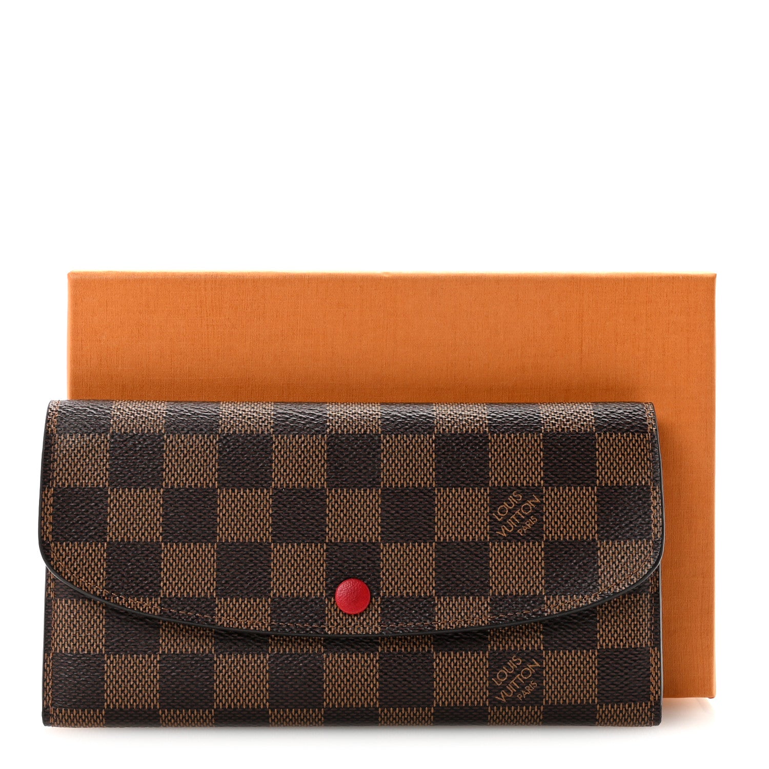 Louis Vuitton Damier Ebene Emilie Wallet Red 7 of 7