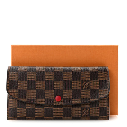 Louis Vuitton Damier Ebene Emilie Wallet Red 7 of 7
