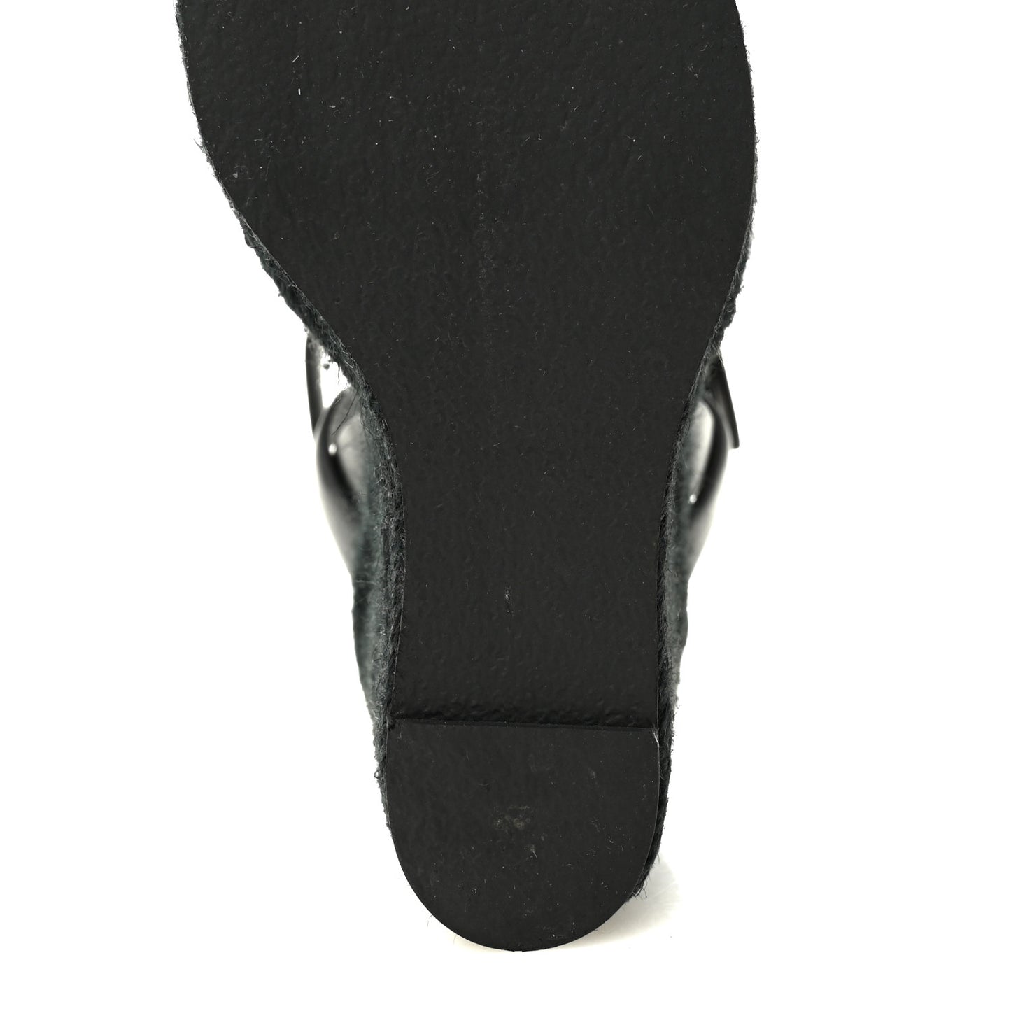 Calfskin Tribute 95 Platform Espadrille Wedge Sandals 35.5 Black