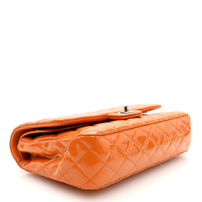 Chanel Patent Quilted Medium Double Flap Orange 4 of 10
