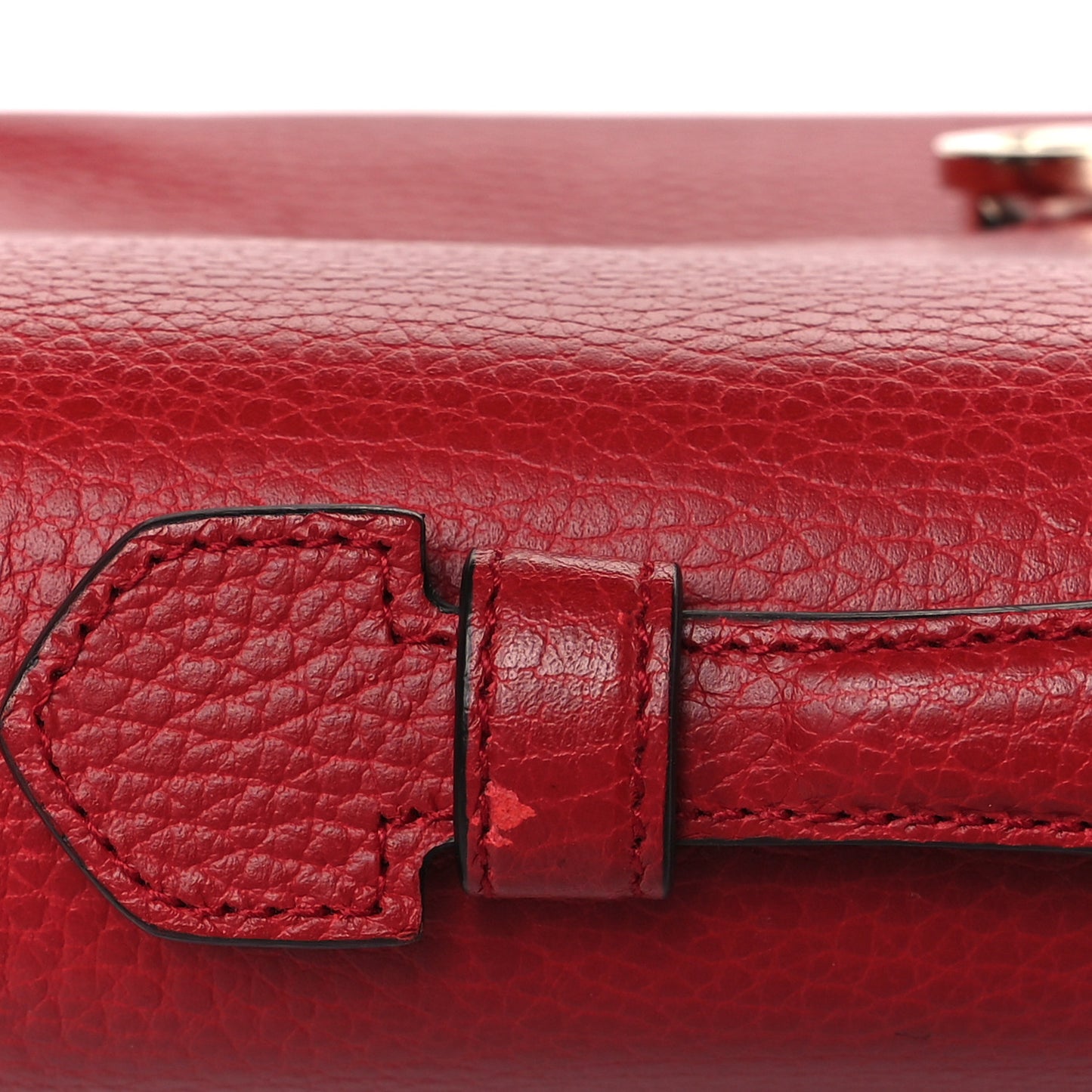 Dollar Calfskin Medium Interlocking G Top Handle Shoulder Bag Red