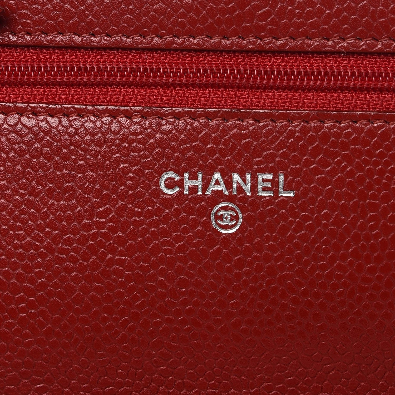 Chanel Caviar Quilted Wallet on Chain WOC Red 6 of 11