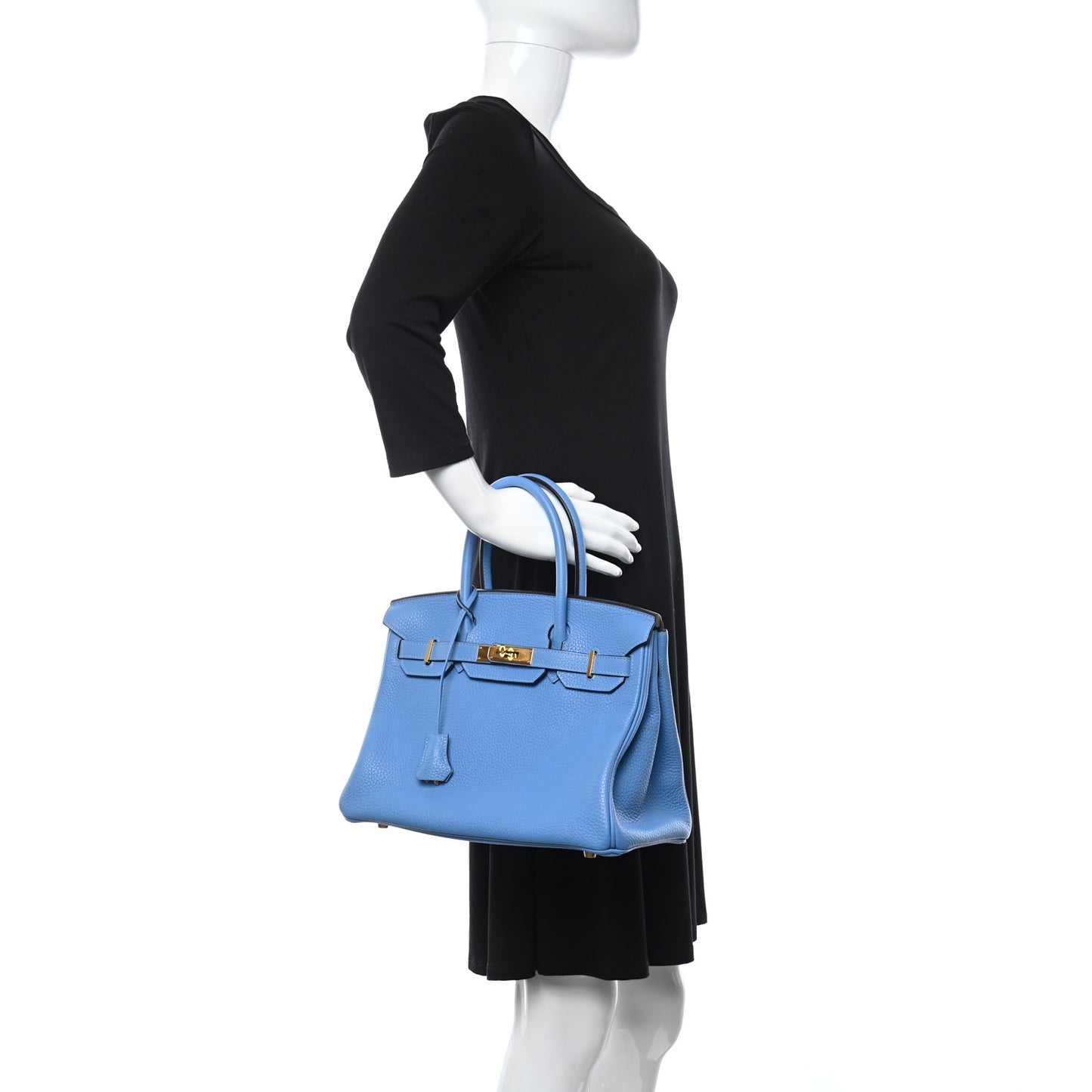 Taurillon Clemence Birkin 30 Bleu Paradis