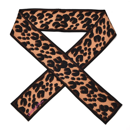 Louis Vuitton Silk Leopard Bandeau Scarf Marron 1 of 6