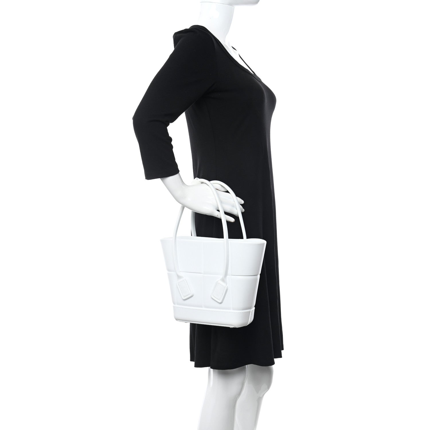 Bottega Veneta Rubber Intrecciato Mini Arco Tote White 2 of 10