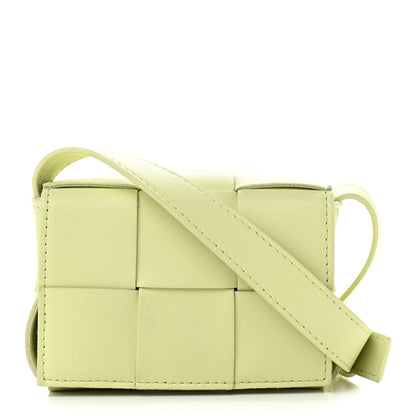 Bottega Veneta Lambskin Maxi Intrecciato Extra Mini Cassette Crossbody Bag Lemon Washed 1 of 9