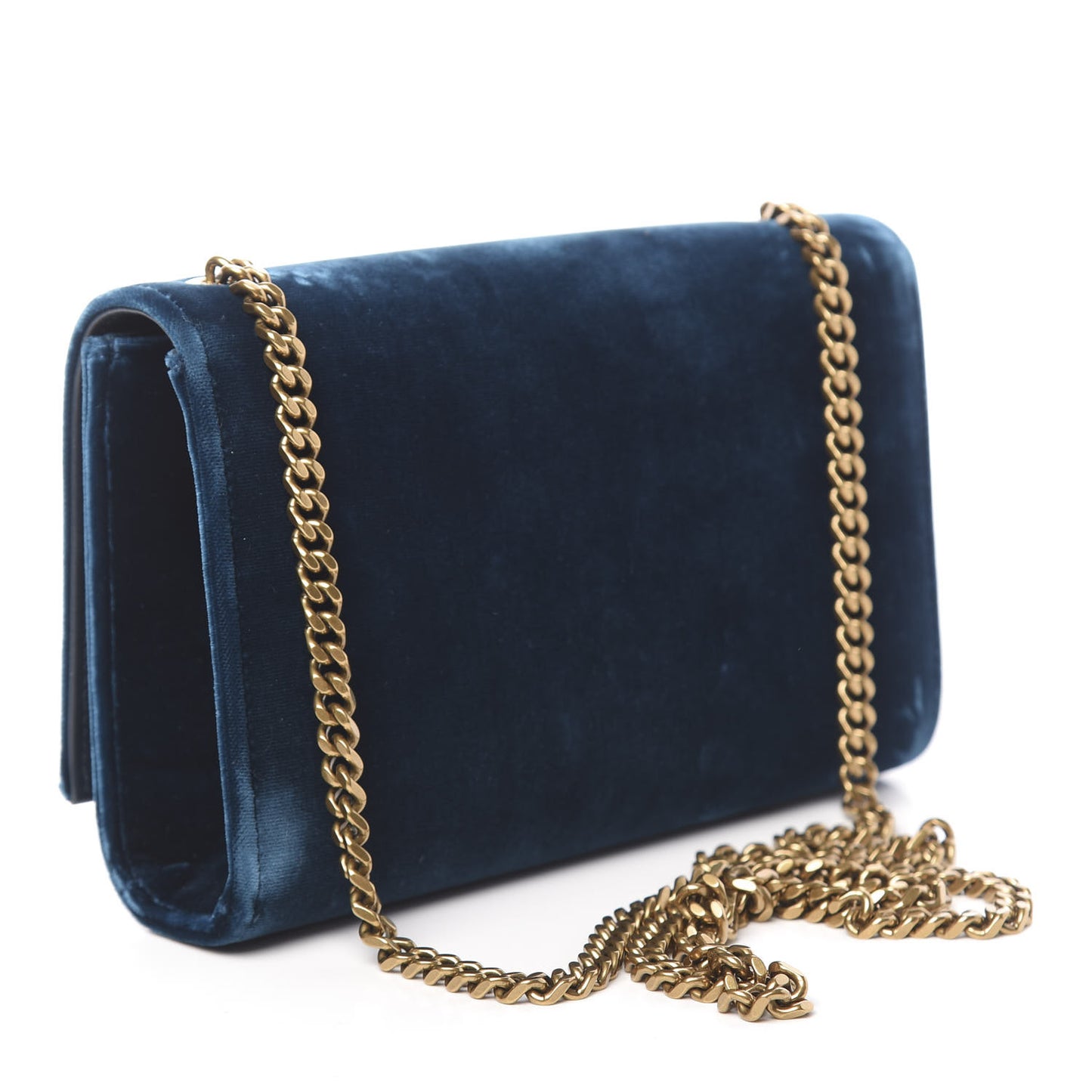 Velvet Medium Monogram Kate Tassel Shoulder Bag Blue