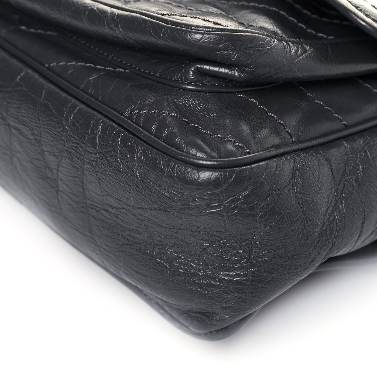 Saint Laurent Crinkled Calfskin Matelasse Monogram Medium Niki Chain Satchel Storm 10 of 12