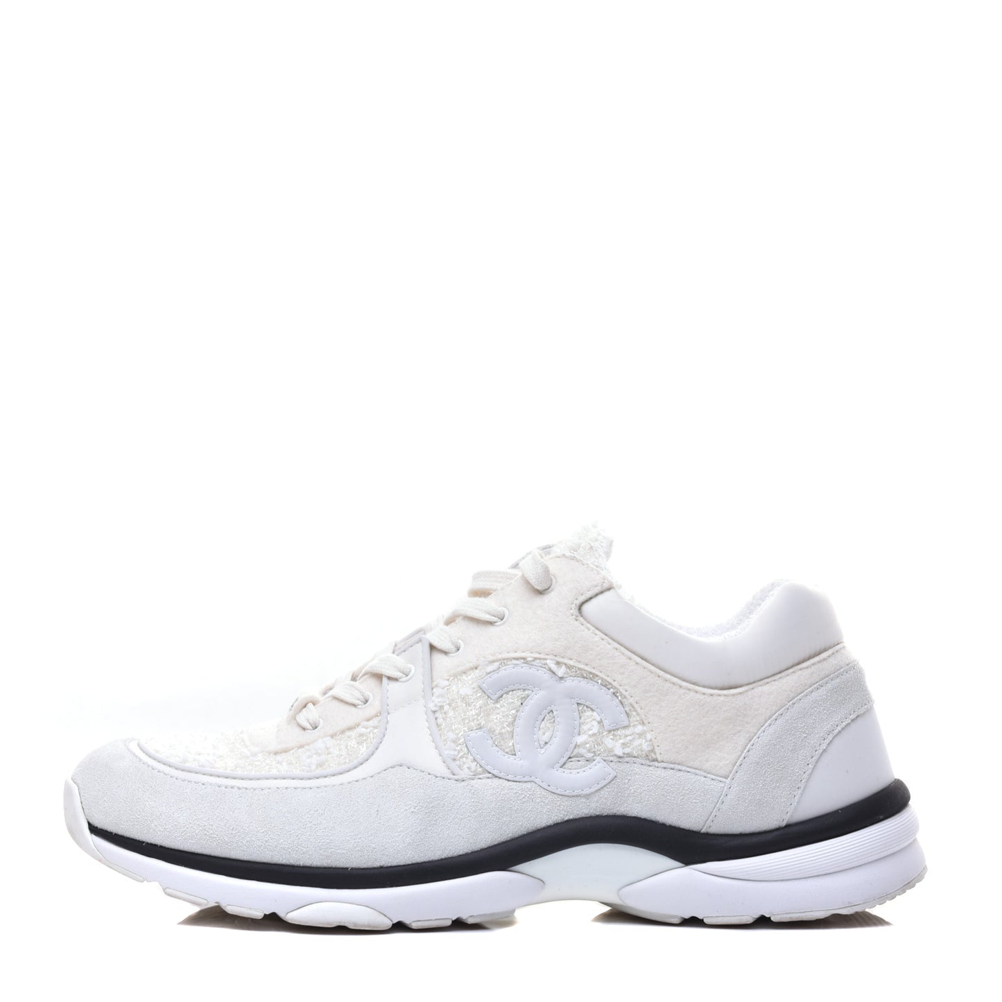 Tweed Suede Mens CC Sneakers 45 White