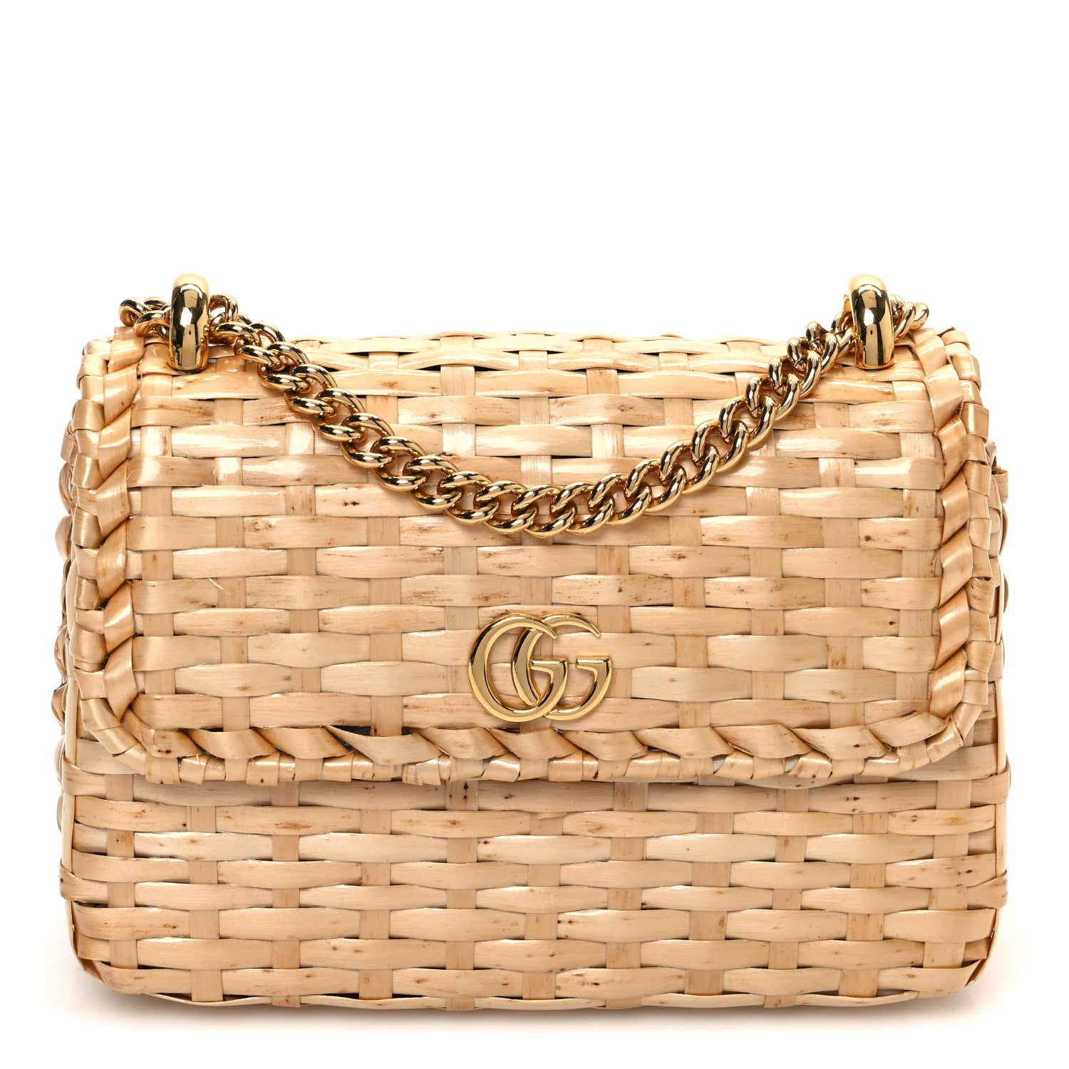 Gucci Glazed Wicker Mini Cestino Shoulder Bag Natural 2 of 20