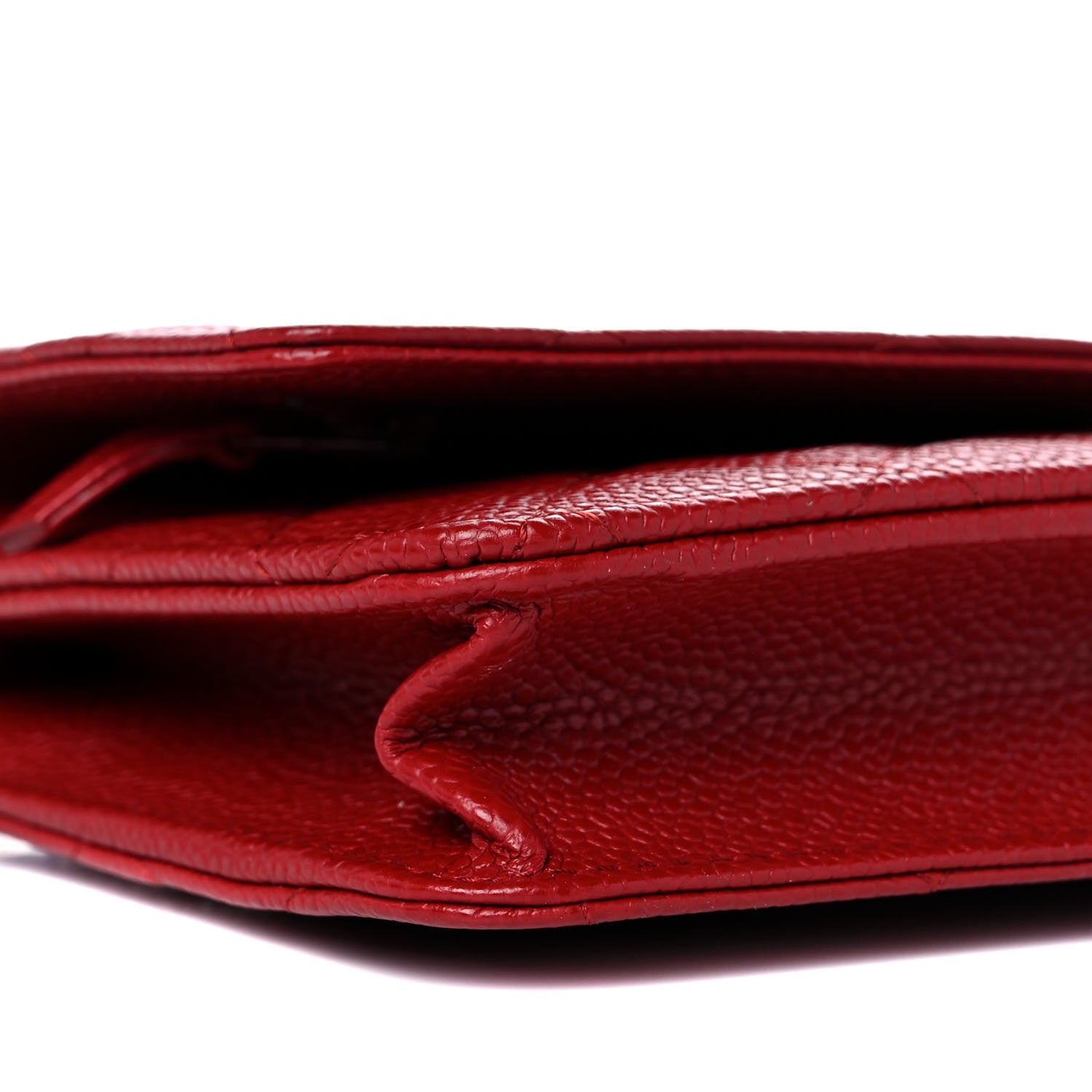 Chanel Caviar Quilted Wallet on Chain WOC Red 9 of 11