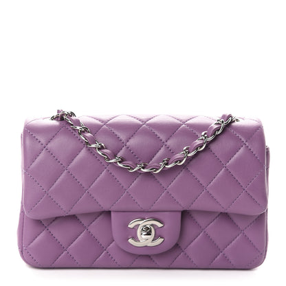 Chanel Lambskin Quilted Mini Rectangular Flap Purple 1 of 11