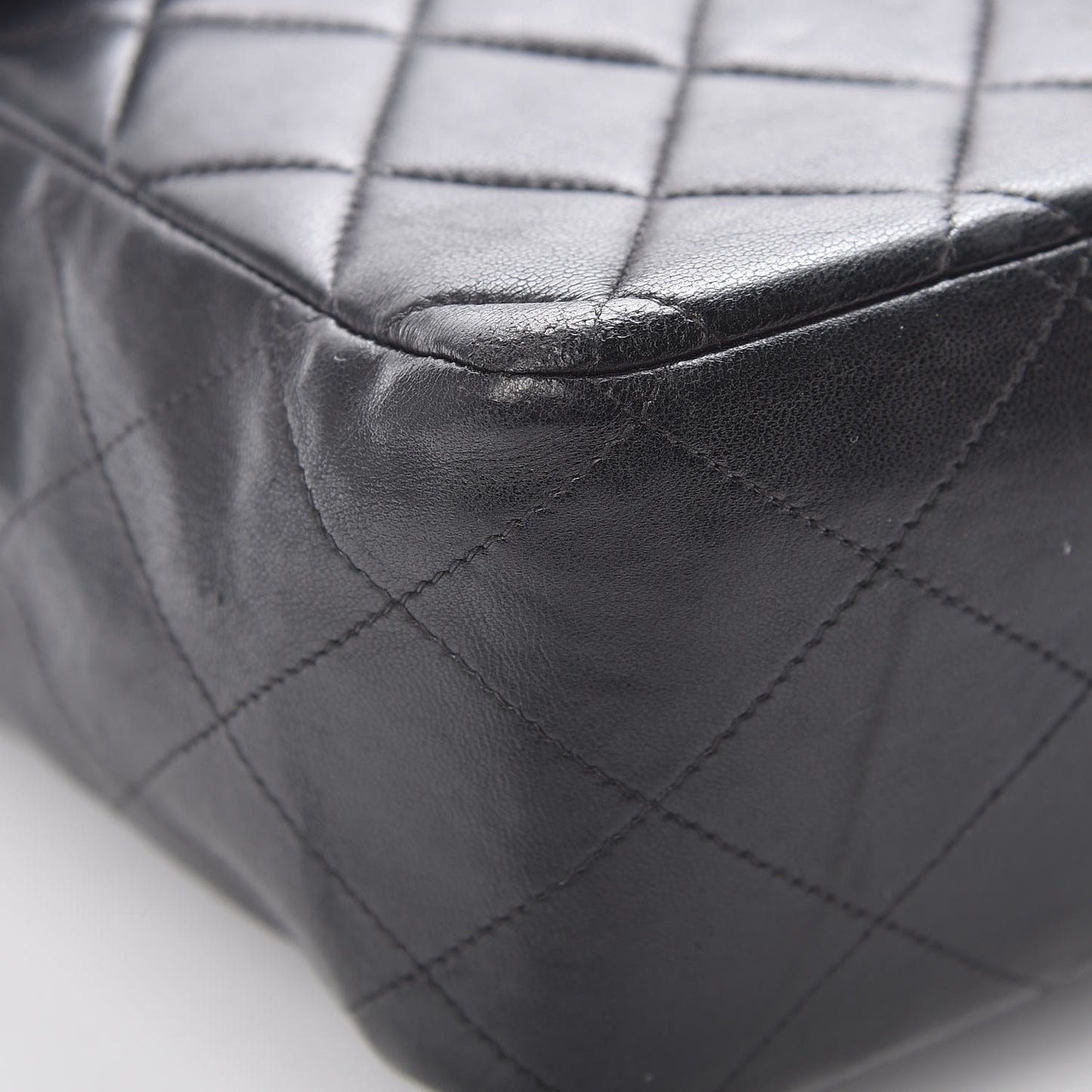 Lambskin Quilted Jumbo Single Flap Black