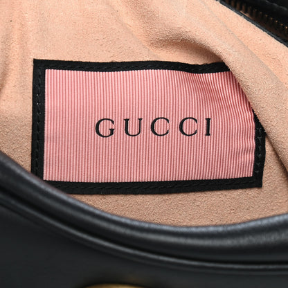 Gucci Calfskin Matelasse GucciGhost Medium GG Marmont Chain Shoulder Bag Black New Acquamarine 7 of 9