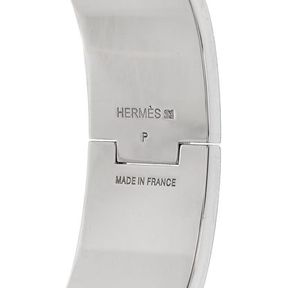 Hermes Enamel Wide Clic Clac H Bracelet GM Gris Clair White 4 of 4
