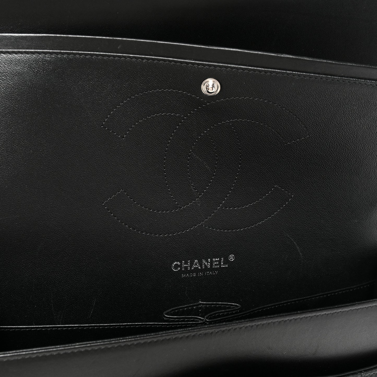 Lambskin Quilted Jumbo Double Flap So Black