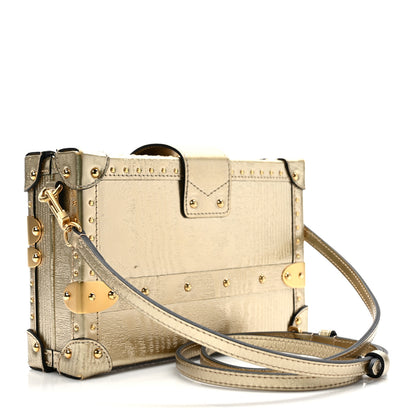 Louis Vuitton Metallic Grain De Bois Petite Malle Gold 3 of 11