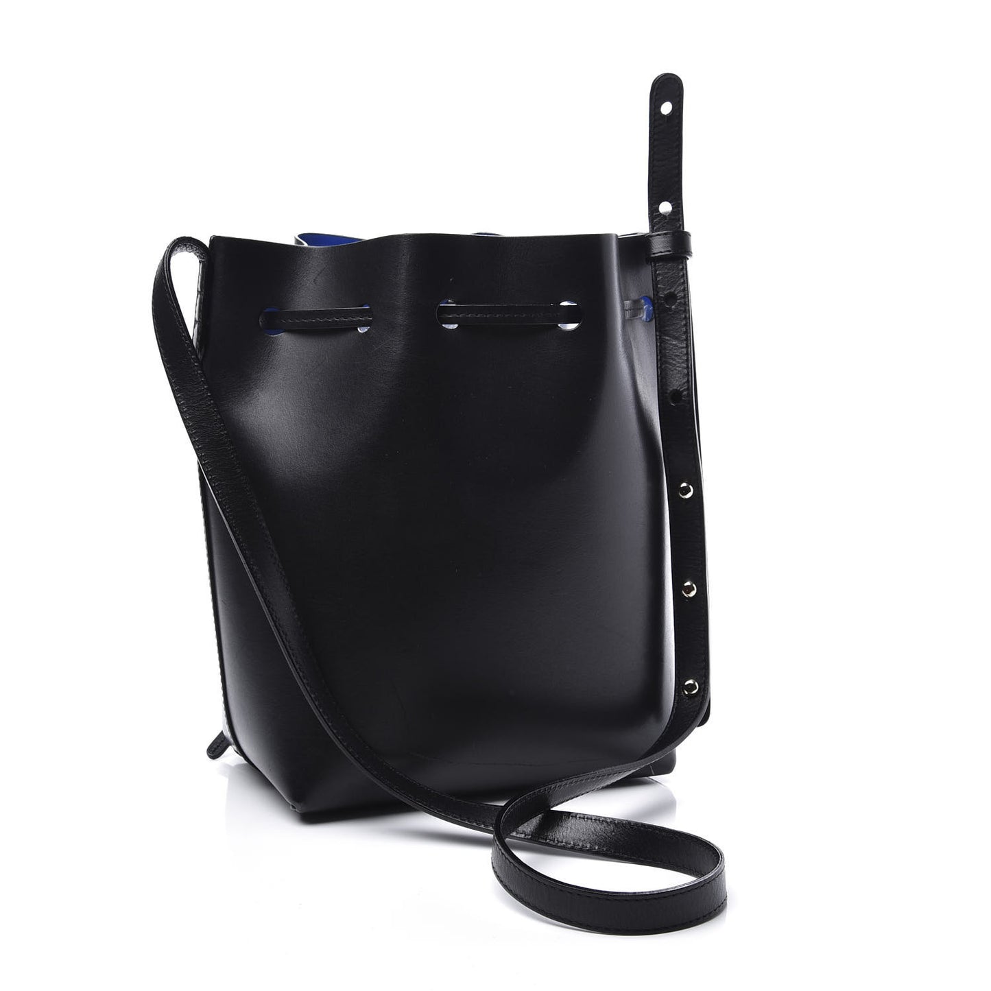 Vegetable Tanned Calfskin Mini Bucket Bag Black