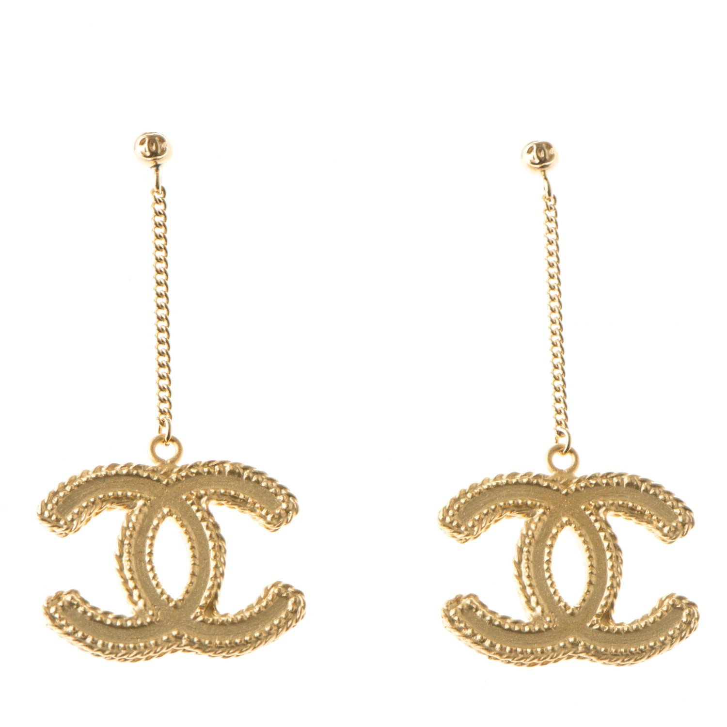Chanel CC Drop Earrings Gold 1 of 5
