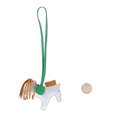 Hermes Milo Lambskin Grigri Rodeo Horse Bag Charm PM Bleu Brume Sesame Menthe 2 of 4