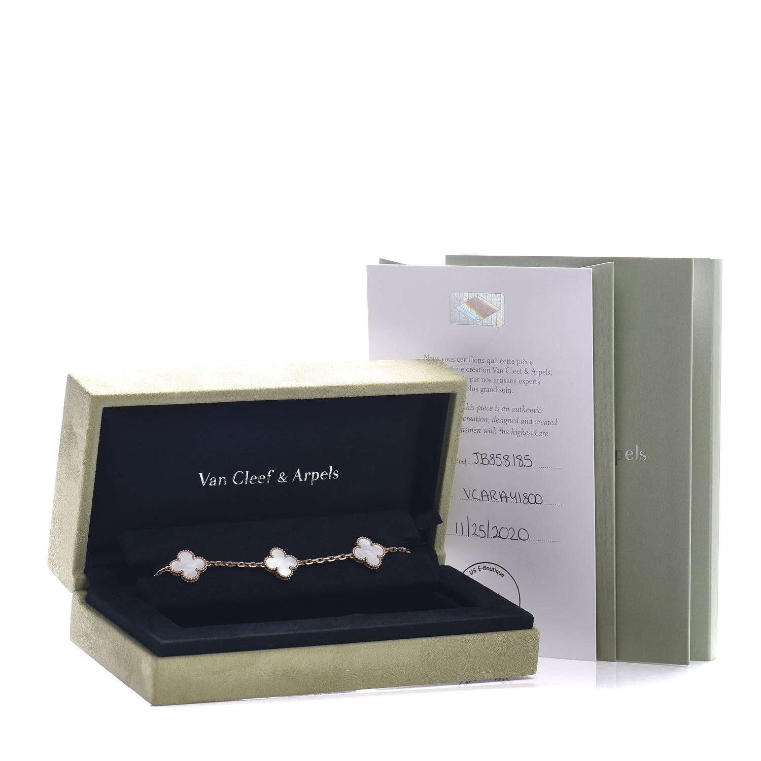 Van Cleef & Arpels 18K Yellow Gold Mother of Pearl 5 Motifs Vintage Alhambra Bracelet 5 of 5