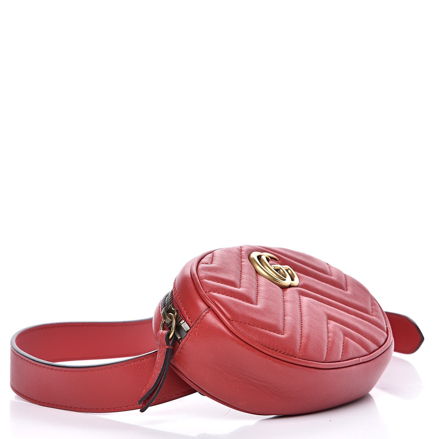 Calfskin Matelasse GG Marmont Belt Bag 95 38 Hibiscus Red