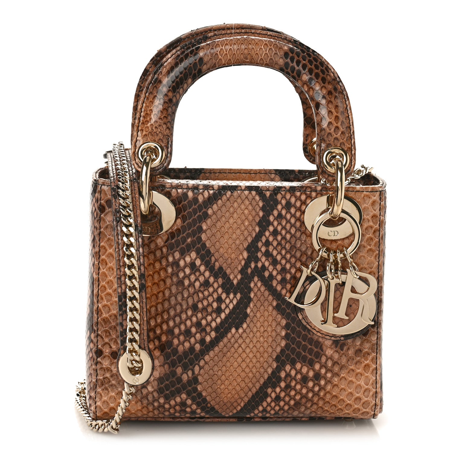 Christian Dior Snakeskin Mini Lady Dior Beige Multicolor 1 of 8