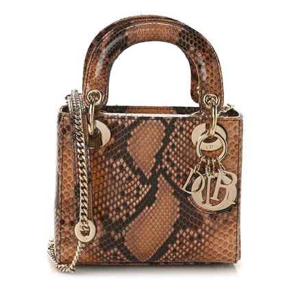 Christian Dior Snakeskin Mini Lady Dior Beige Multicolor 1 of 8