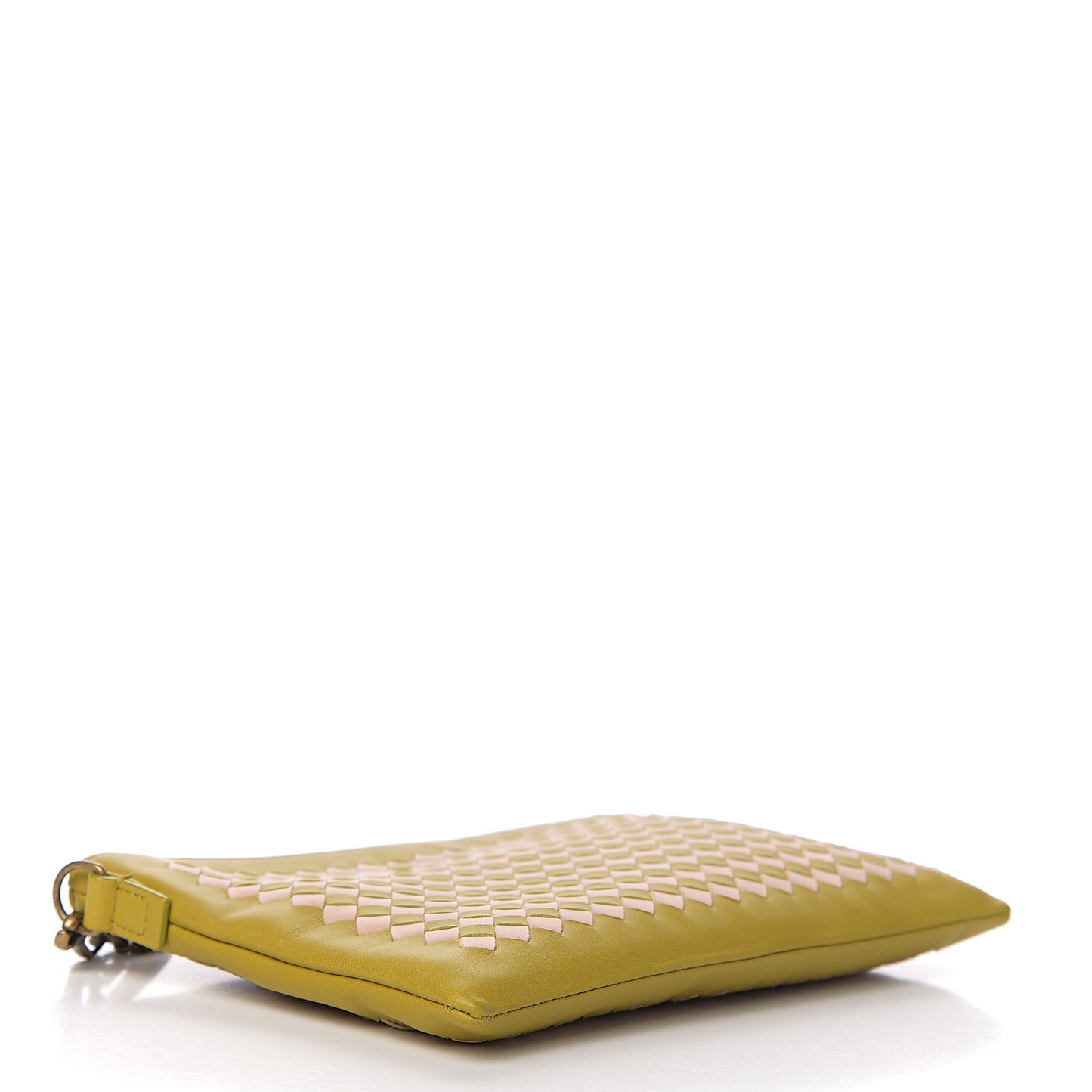 Nappa Intrecciato Checker Chain Wallet Chamomile