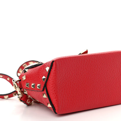 Valentino Garavani Pebbled Calfskin Mini Rockstud Crossbody Bag Rouge Pur 8 of 9