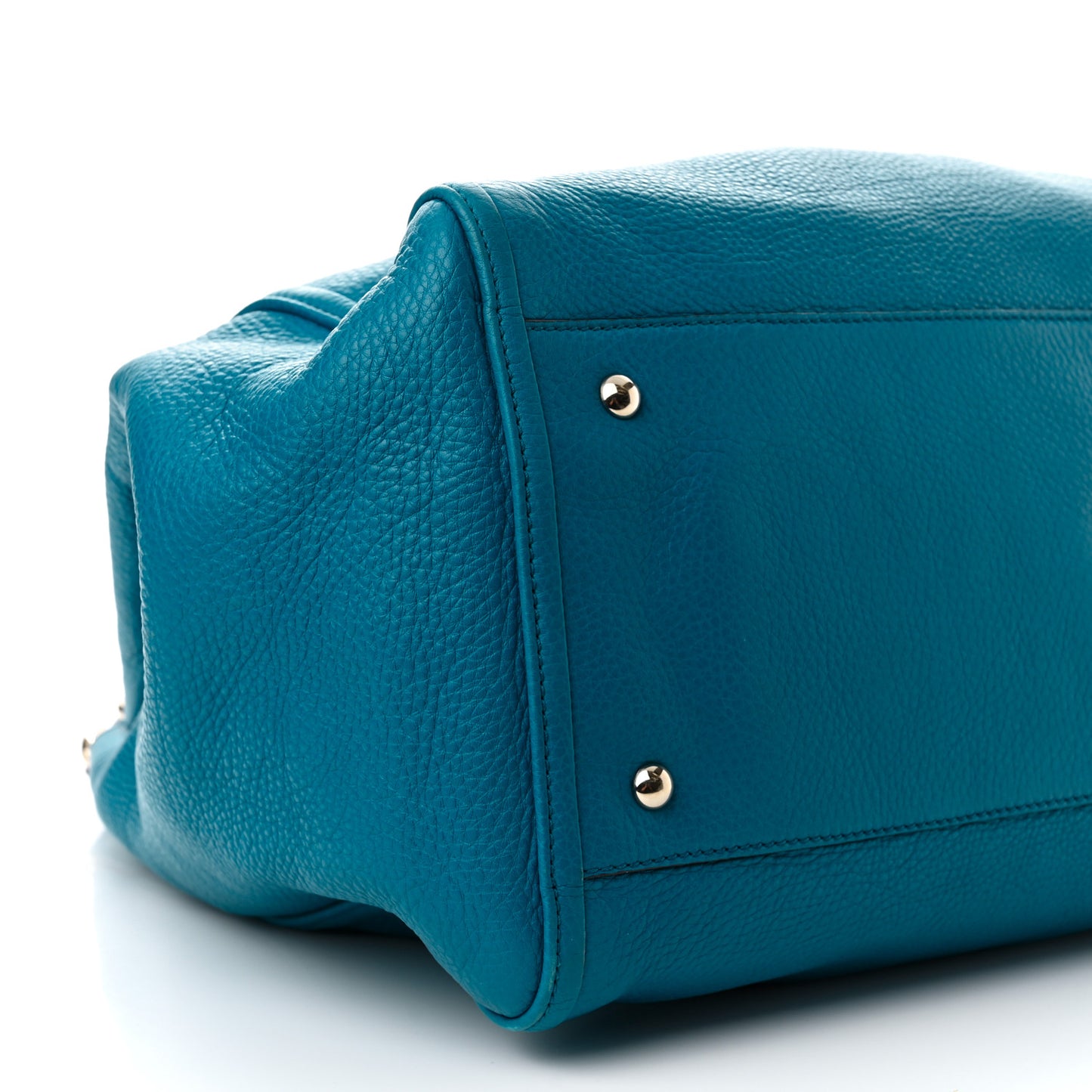 Pebbled Calfskin Large Soho Shoulder Bag Riviera Blue