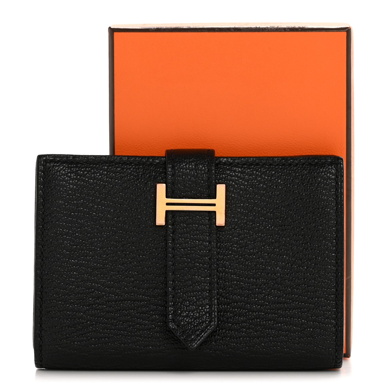 Hermes Chevre Mysore Mini Bearn Wallet Black 11 of 11