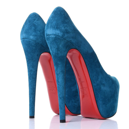 Christian Louboutin Suede Daffodile 160 Pumps 38 Peacock 4 of 10