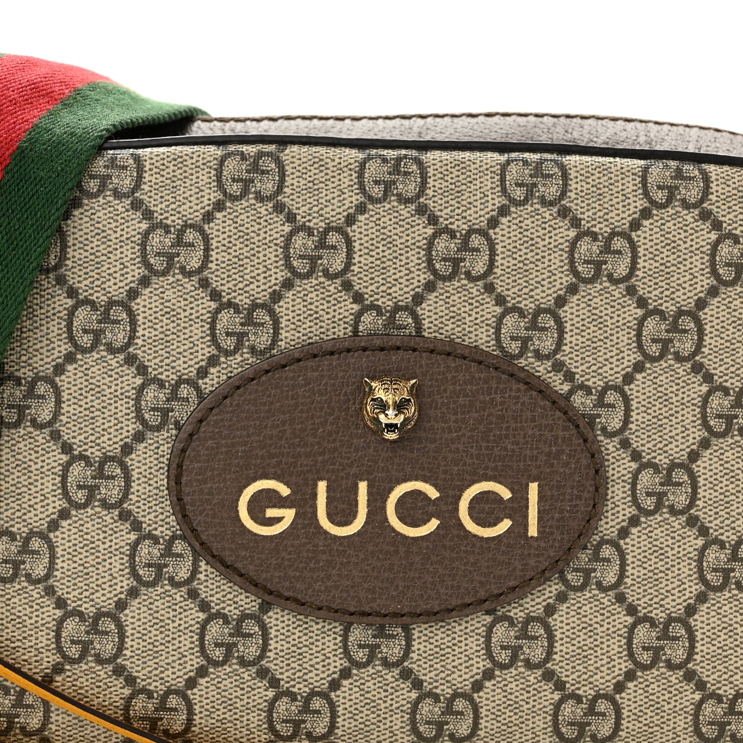 Gucci GG Supreme Monogram Web Neo Vintage Shoulder Bag Beige New Acero Crop 8 of 10
