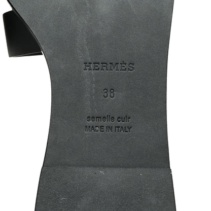 Hermes Calfskin Santorini Sandals 38 Black 7 of 10