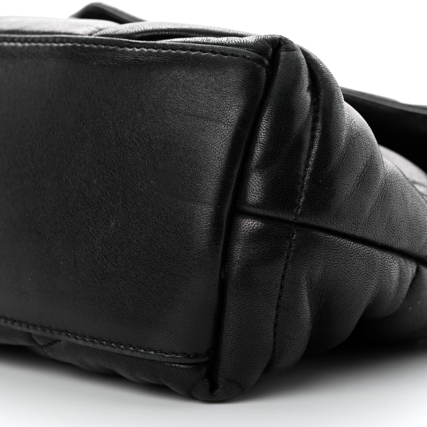 Lambskin Quilted Small Loulou Puffer Monogram Chain Satchel Black