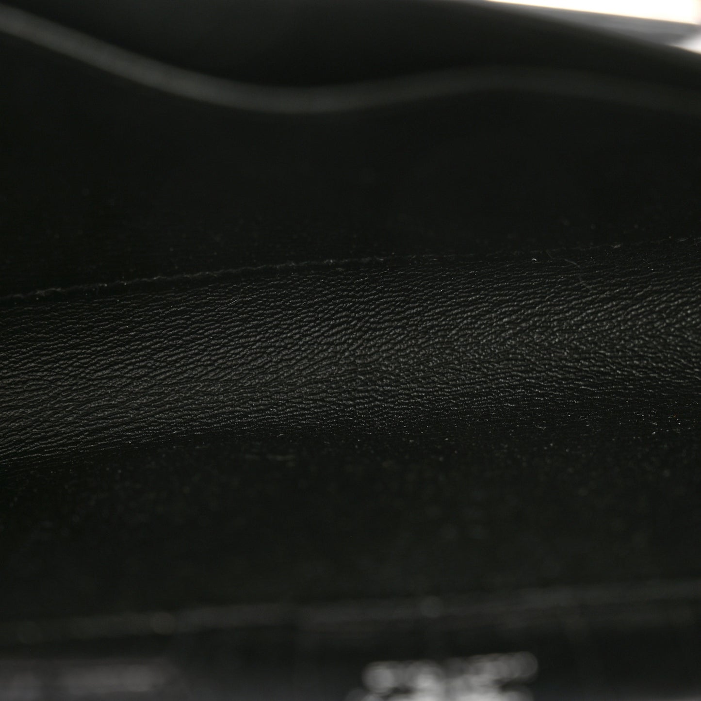 Matte Porosus Crocodile Kelly Cut Pochette Black