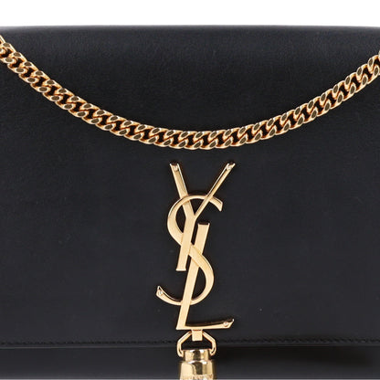 Saint Laurent Smooth Calfskin Medium Classic Monogram Kate Tassel Satchel Black 9 of 11