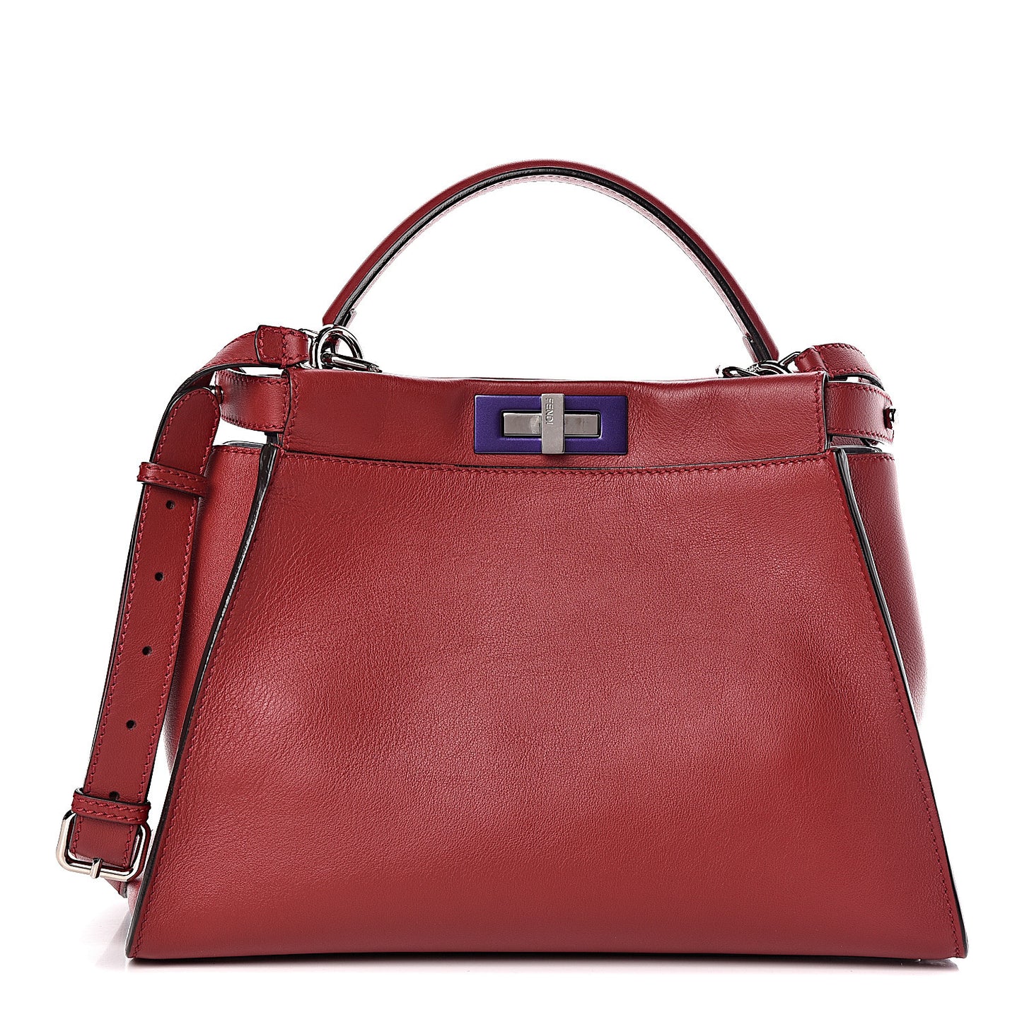 Vitello Seta Shiny Nappa Medium Peekaboo Iconic Satchel Ribes Azzurro Polvere