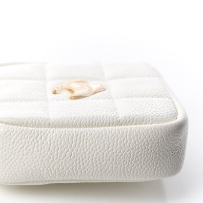 Chanel Caviar Quilted Coin Purse Belt Bag White 6 of 11