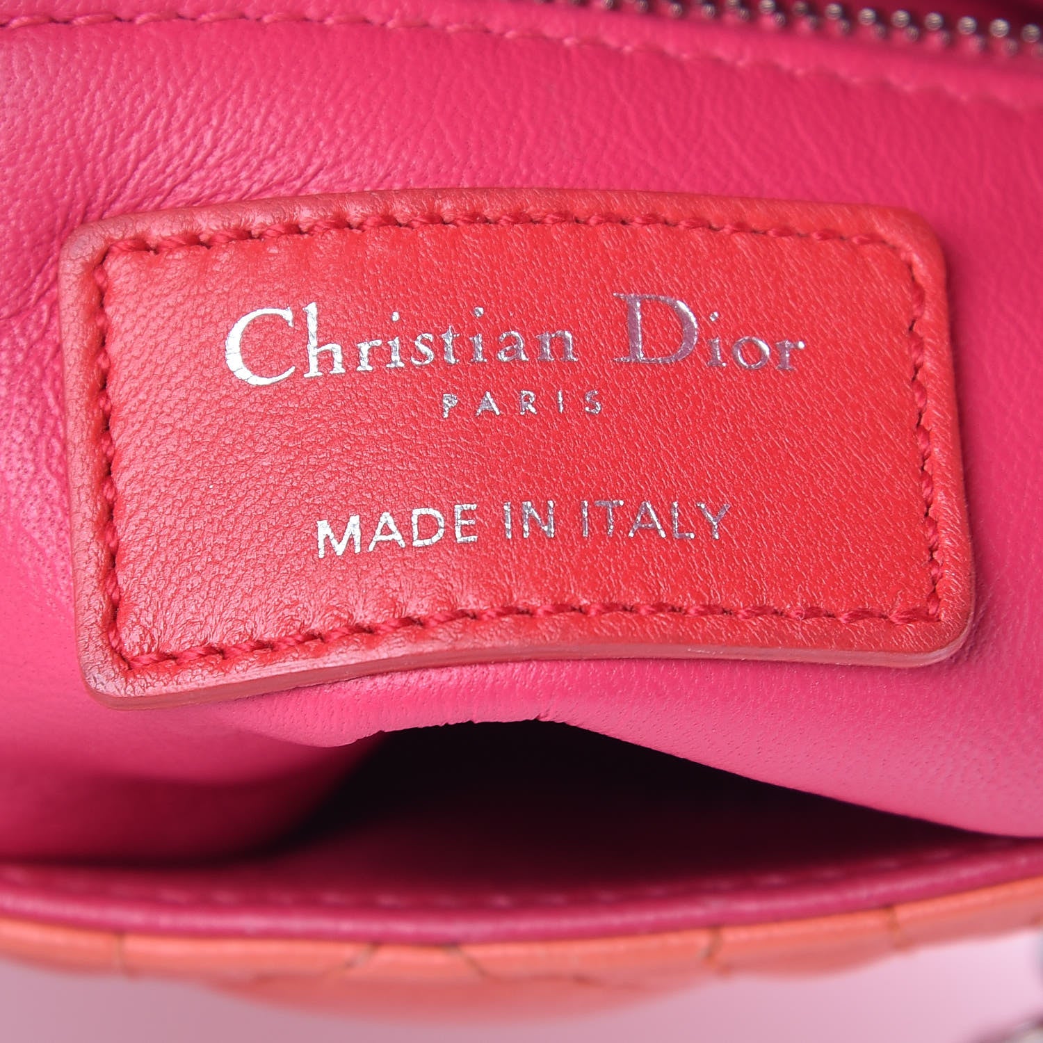 Christian Dior Lambskin Cannage Mini Tri-Color Lady Dior Pink 6 of 12