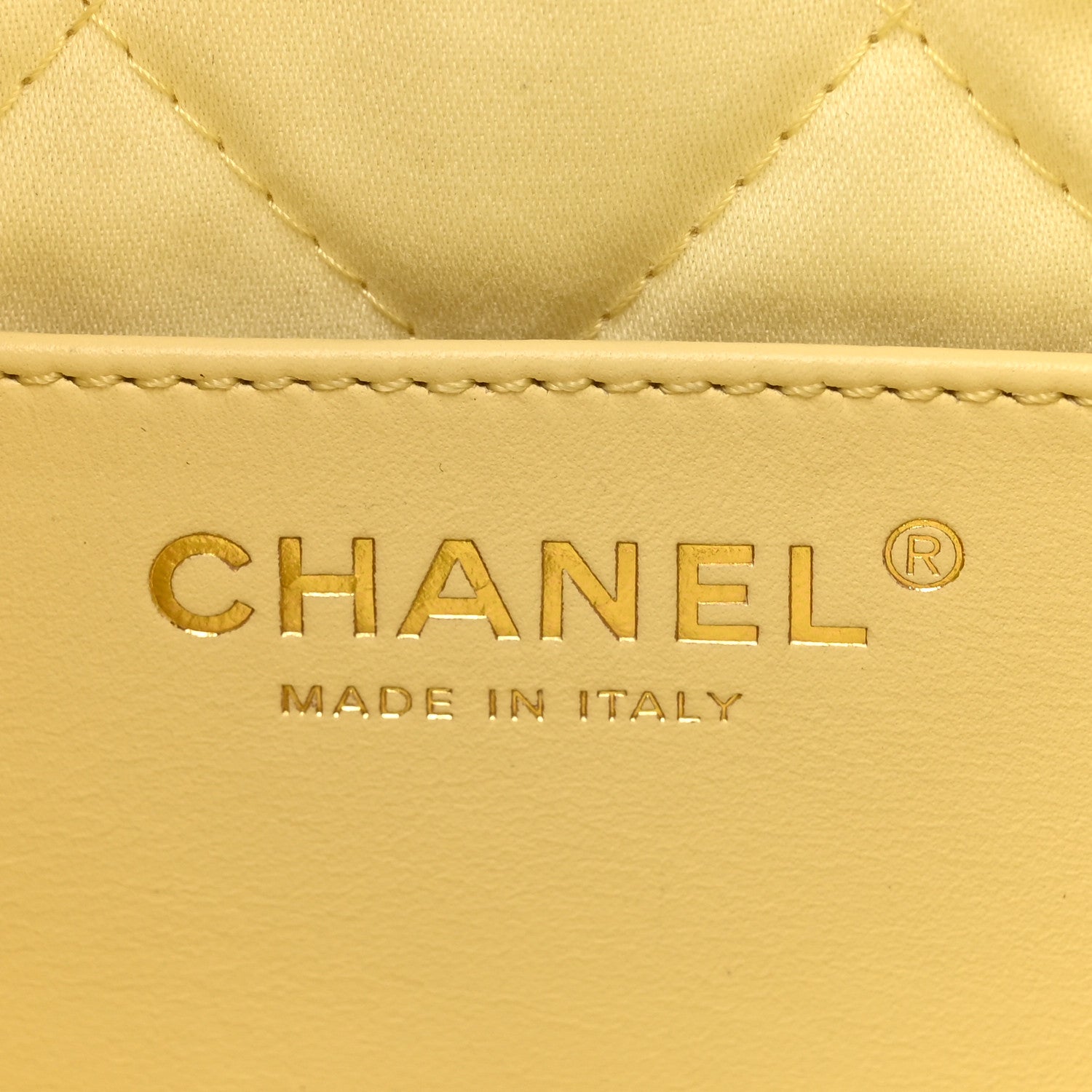 Chanel Shiny Calfskin Quilted Mini Chanel 22 Light Yellow 6 of 10
